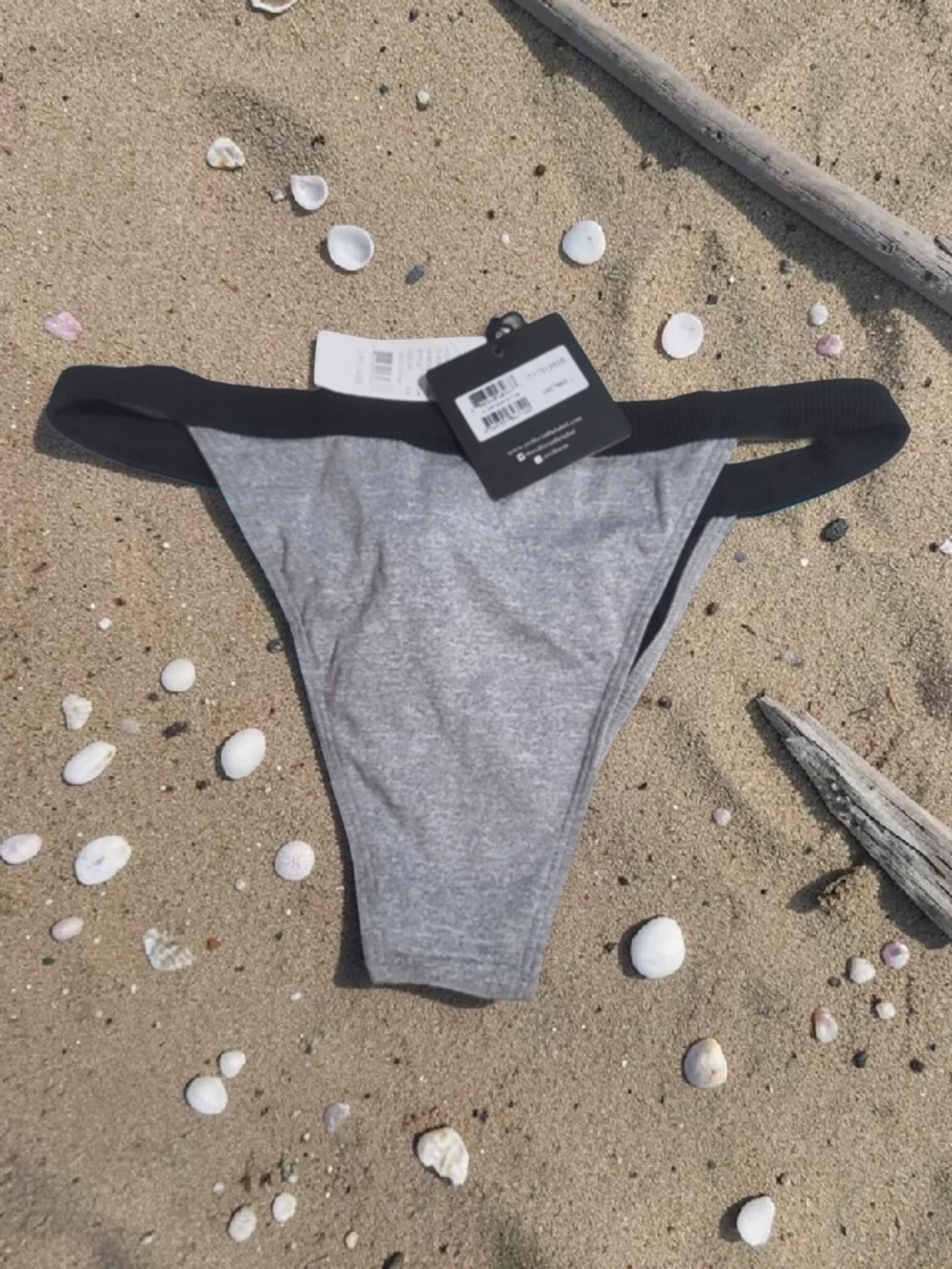 Evil Twin - Large Gray & Black Bikini Bottom
